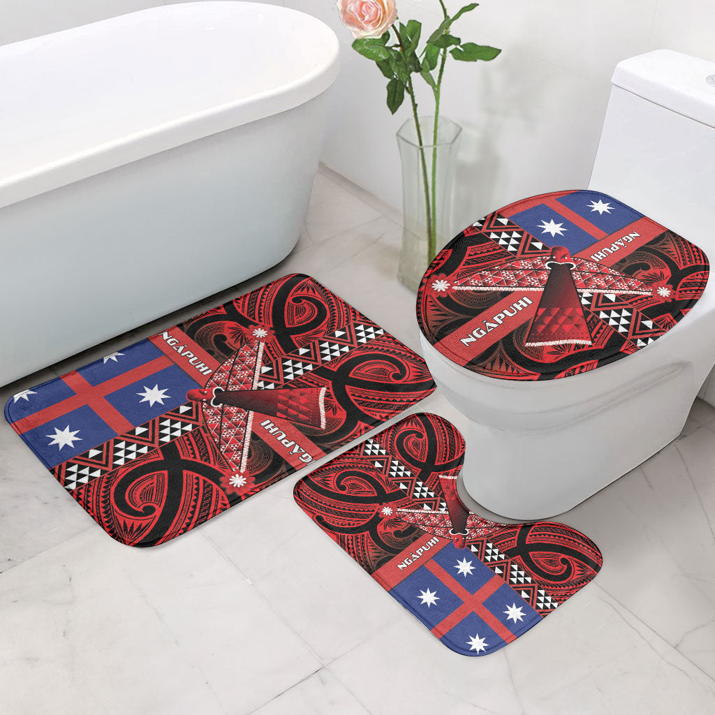 Aotearoa Iwi Ngapuhi Bathroom Set Tuhoronuku Kite United Tribes Flag Maori Pattern LT22 - Polynesian Pride
