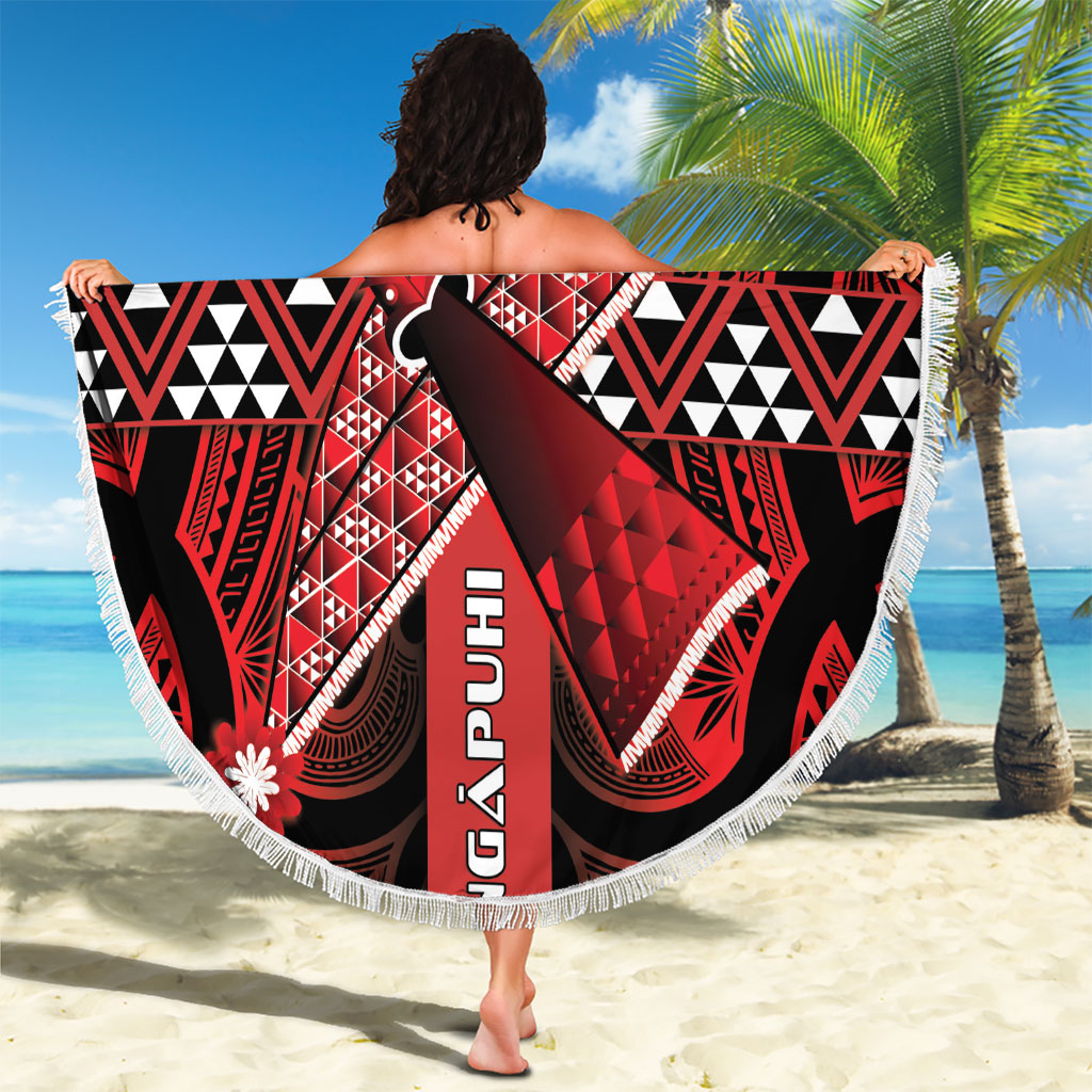 Aotearoa Iwi Ngapuhi Beach Blanket Tuhoronuku Kite United Tribes Flag Maori Pattern LT22 - Polynesian Pride