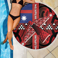 Aotearoa Iwi Ngapuhi Beach Blanket Tuhoronuku Kite United Tribes Flag Maori Pattern LT22 - Polynesian Pride