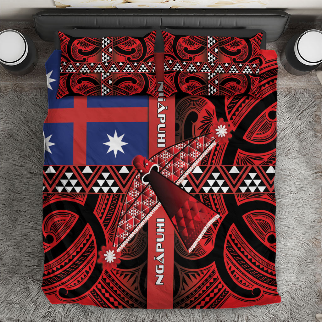 Aotearoa Iwi Ngapuhi Bedding Set Tuhoronuku Kite United Tribes Flag Maori Pattern LT22 Red - Polynesian Pride