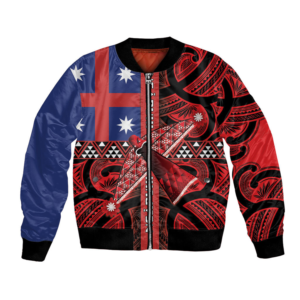 Aotearoa Iwi Ngapuhi Bomber Jacket Tuhoronuku Kite United Tribes Flag Maori Pattern LT22 Unisex Red - Polynesian Pride