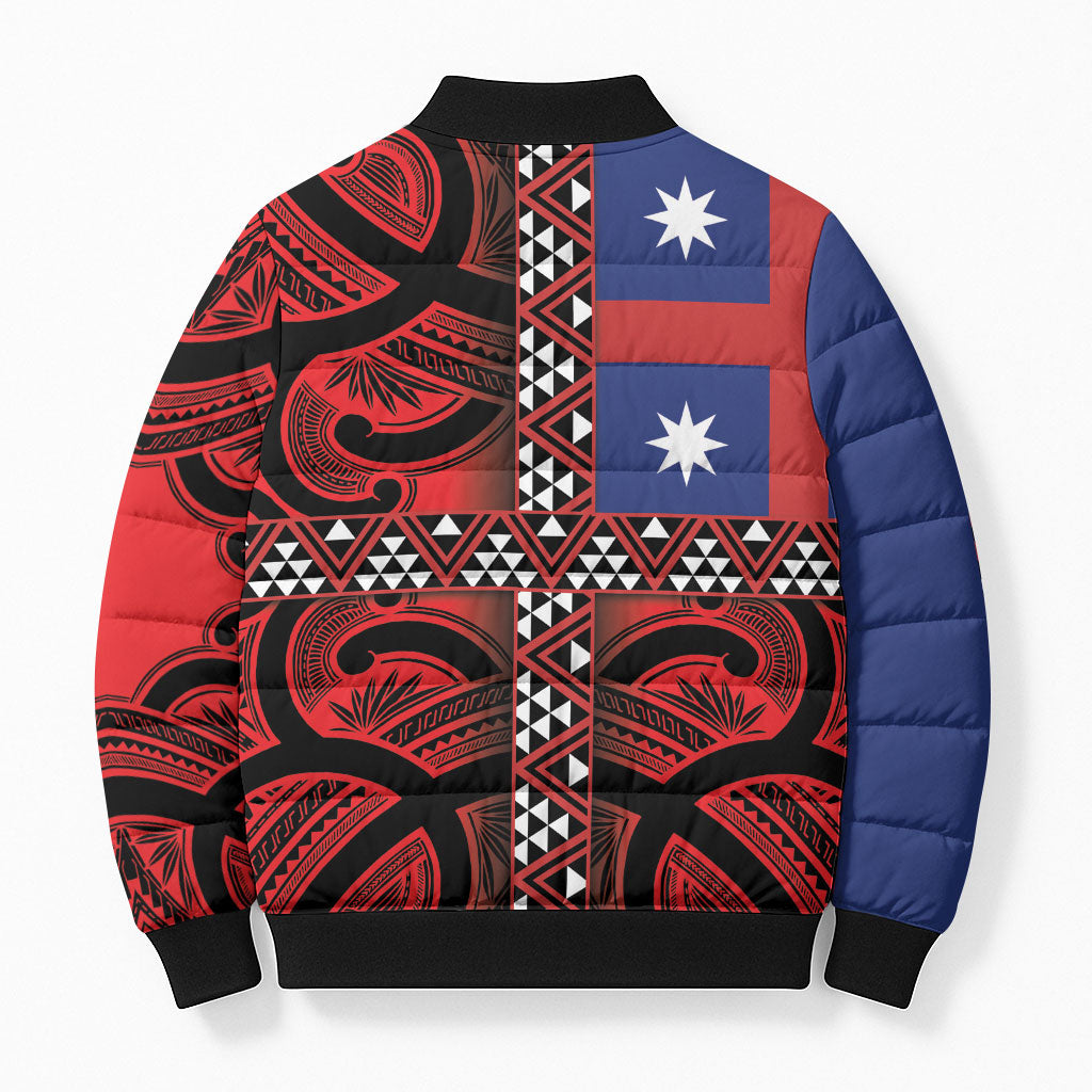 Aotearoa Iwi Ngapuhi Bomber Puffer Jacket Tuhoronuku Kite United Tribes Flag Maori Pattern LT22 - Polynesian Pride