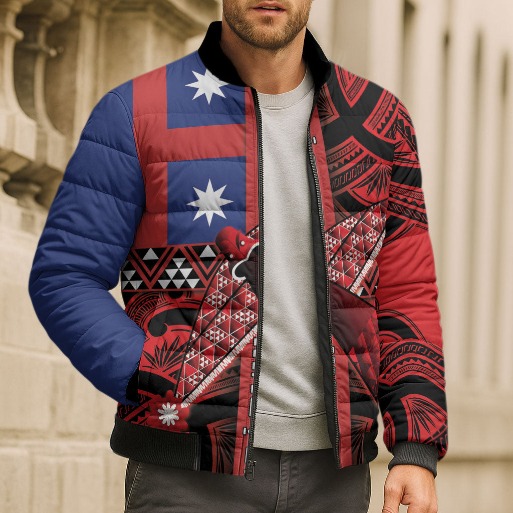 Aotearoa Iwi Ngapuhi Bomber Puffer Jacket Tuhoronuku Kite United Tribes Flag Maori Pattern LT22 - Polynesian Pride