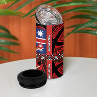 Aotearoa Iwi Ngapuhi 4 in 1 Can Cooler Tumbler Tuhoronuku Kite United Tribes Flag Maori Pattern LT22 - Polynesian Pride