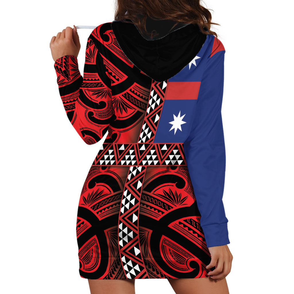 Aotearoa Iwi Ngapuhi Hoodie Dress Tuhoronuku Kite United Tribes Flag Maori Pattern LT22 - Polynesian Pride