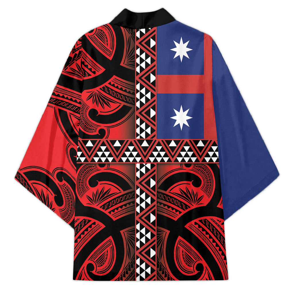 Aotearoa Iwi Ngapuhi Kimono Tuhoronuku Kite United Tribes Flag Maori Pattern LT22 - Polynesian Pride