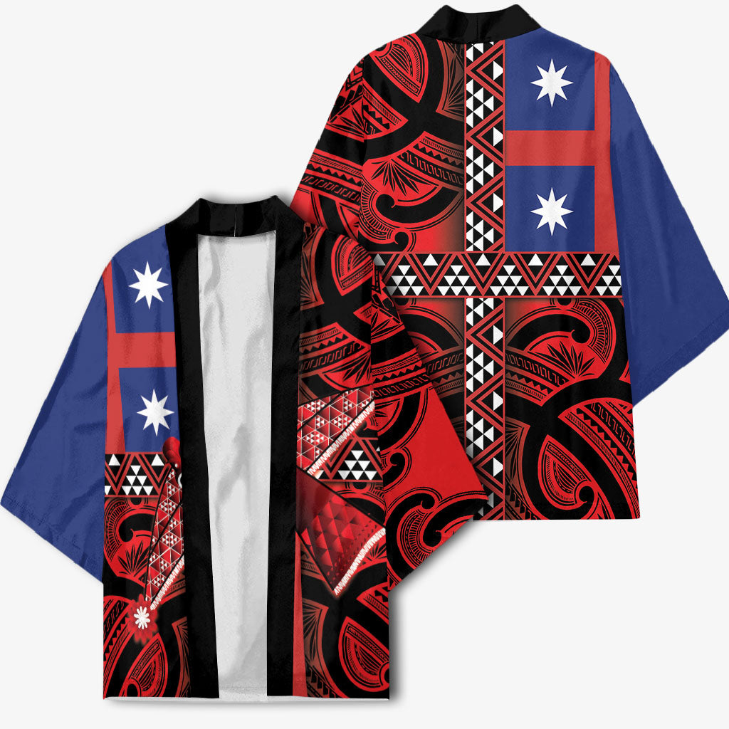 Aotearoa Iwi Ngapuhi Kimono Tuhoronuku Kite United Tribes Flag Maori Pattern LT22 - Polynesian Pride
