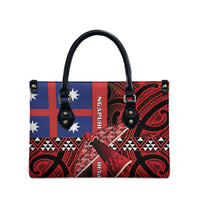 Aotearoa Iwi Ngapuhi Leather Bag Tuhoronuku Kite United Tribes Flag Maori Pattern LT22 - Polynesian Pride
