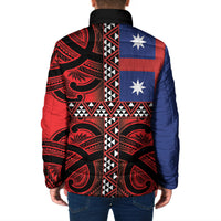 Aotearoa Iwi Ngapuhi Padded Jacket Tuhoronuku Kite United Tribes Flag Maori Pattern LT22 - Polynesian Pride
