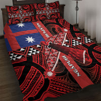 Aotearoa Iwi Ngapuhi Quilt Bed Set Tuhoronuku Kite United Tribes Flag Maori Pattern LT22 Red - Polynesian Pride
