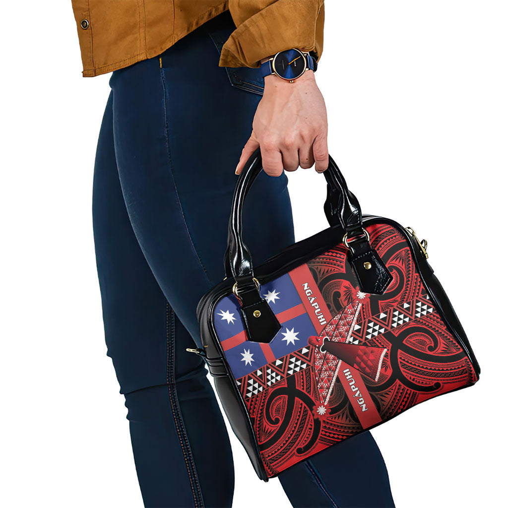 Aotearoa Iwi Ngapuhi Shoulder Handbag Tuhoronuku Kite United Tribes Flag Maori Pattern LT22 - Polynesian Pride