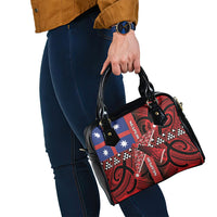 Aotearoa Iwi Ngapuhi Shoulder Handbag Tuhoronuku Kite United Tribes Flag Maori Pattern LT22 - Polynesian Pride