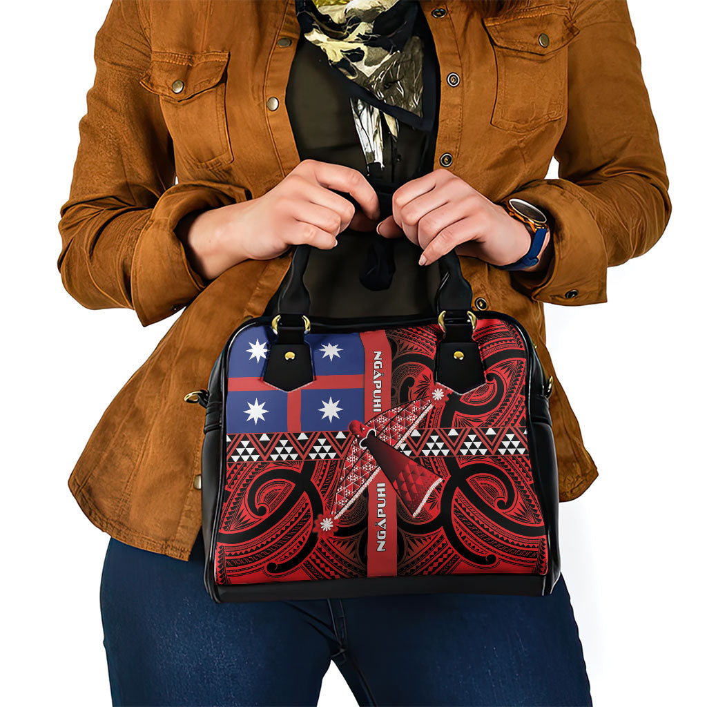 Aotearoa Iwi Ngapuhi Shoulder Handbag Tuhoronuku Kite United Tribes Flag Maori Pattern LT22 - Polynesian Pride