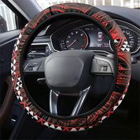 Aotearoa Iwi Ngapuhi Steering Wheel Cover Tuhoronuku Kite United Tribes Flag Maori Pattern LT22 - Polynesian Pride