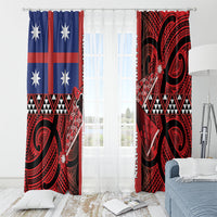 Aotearoa Iwi Ngapuhi Window Curtain Tuhoronuku Kite United Tribes Flag Maori Pattern LT22 - Polynesian Pride
