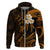 Custom Niihau Hawaii Hoodie Polynesian Tattoo and Pacific Plumeria Gold Vibe LT9 Zip Hoodie Gold - Polynesian Pride