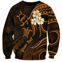 Personalised Niihau Hawaii Sweatshirt Polynesian Tattoo and Pacific Plumeria Gold Vibe LT9 Unisex Gold - Polynesian Pride