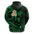 Custom Niihau Hawaii Hoodie Polynesian Tattoo and Pacific Plumeria Green Vibe LT9 - Polynesian Pride