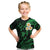 Personalised Niihau Hawaii Kid T Shirt Polynesian Tattoo and Pacific Plumeria Green Vibe LT9 Green - Polynesian Pride