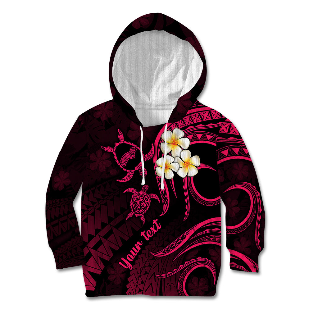 Personalised Niihau Hawaii Kid Hoodie Polynesian Tattoo and Pacific Plumeria Pink Vibe LT9 Hoodie Pink - Polynesian Pride