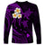 Personalised Niihau Hawaii Long Sleeve Shirt Polynesian Tattoo and Pacific Plumeria Purple Vibe LT9 - Polynesian Pride