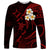 Personalised Niihau Hawaii Long Sleeve Shirt Polynesian Tattoo and Pacific Plumeria Red Vibe LT9 Unisex Red - Polynesian Pride