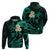 Custom Niihau Hawaii Hoodie Polynesian Tattoo and Pacific Plumeria Turquoise Vibe LT9 - Polynesian Pride