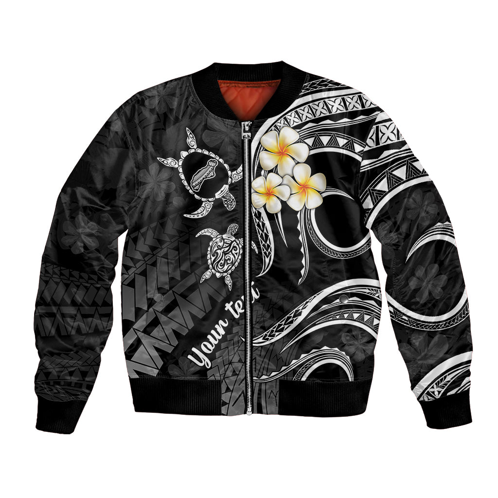 Personalised Niihau Hawaii Bomber Jacket Polynesian Tattoo and Pacific Plumeria White Vibe LT9 Unisex White - Polynesian Pride