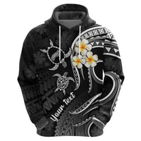 Custom Niihau Hawaii Hoodie Polynesian Tattoo and Pacific Plumeria White Vibe LT9 - Polynesian Pride