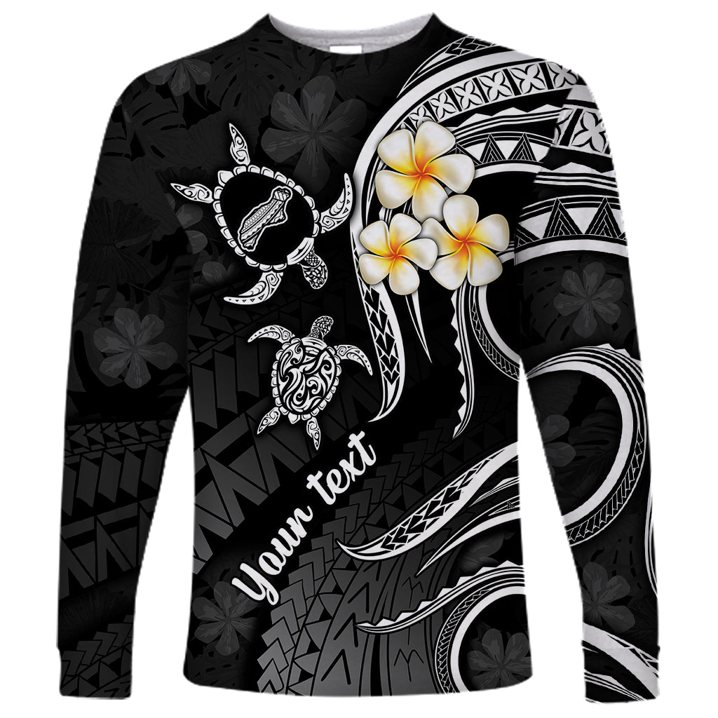 Personalised Niihau Hawaii Long Sleeve Shirt Polynesian Tattoo and Pacific Plumeria White Vibe LT9 Unisex White - Polynesian Pride