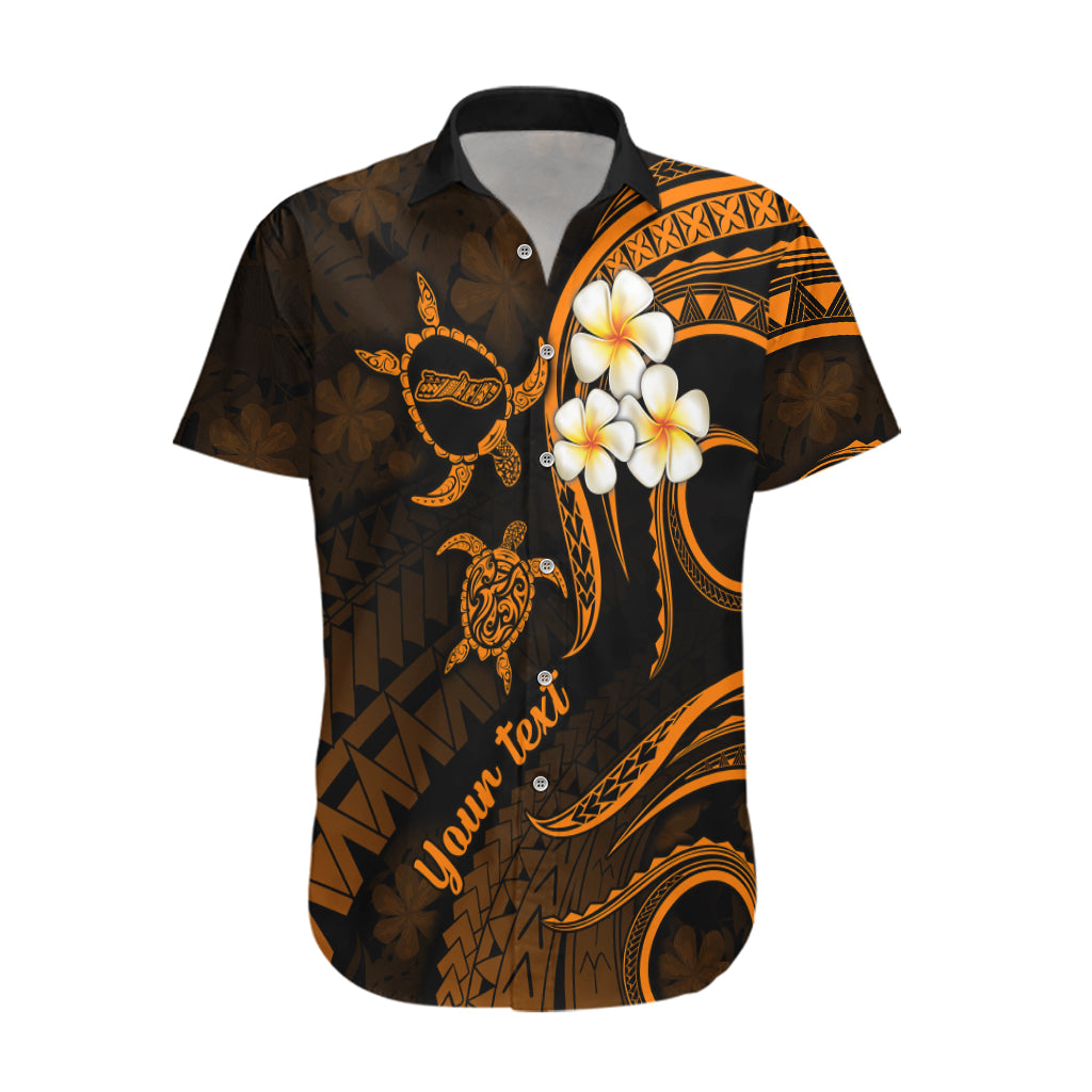 Personalised Molokai Hawaii Hawaiian Shirt Polynesian Tattoo and Pacific Plumeria Gold Vibe LT9 Gold - Polynesian Pride