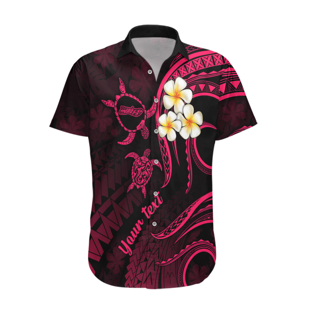 Personalised Molokai Hawaii Hawaiian Shirt Polynesian Tattoo and Pacific Plumeria Pink Vibe LT9 Pink - Polynesian Pride