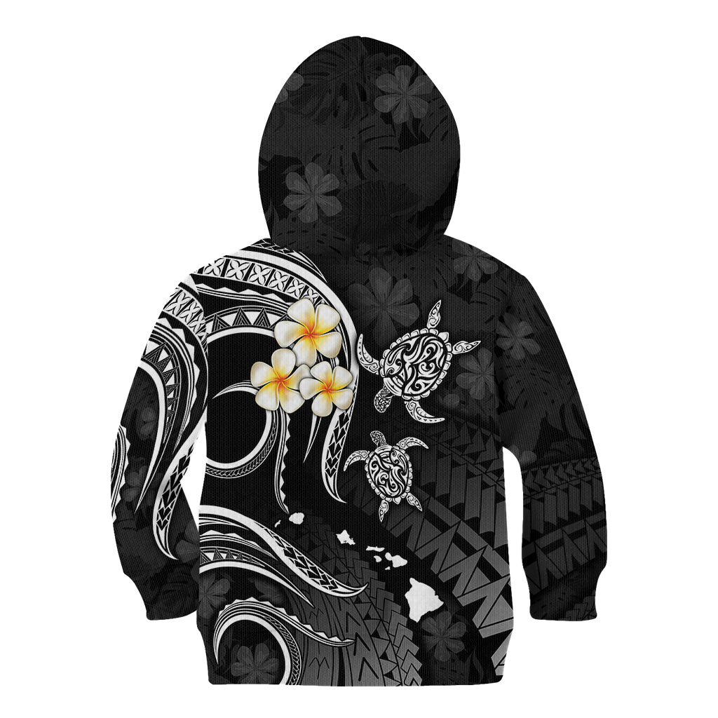 Personalised Molokai Hawaii Kid Hoodie Polynesian Tattoo and Pacific Plumeria White Vibe LT9 - Polynesian Pride