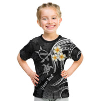 Personalised Molokai Hawaii Kid T Shirt Polynesian Tattoo and Pacific Plumeria White Vibe LT9 White - Polynesian Pride