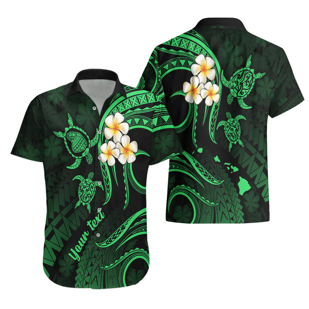 Personalised Lanai Hawaii Hawaiian Shirt Polynesian Tattoo and Pacific Plumeria Green Vibe LT9 - Polynesian Pride
