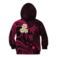 Personalised Lanai Hawaii Kid Hoodie Polynesian Tattoo and Pacific Plumeria Pink Vibe LT9 - Polynesian Pride