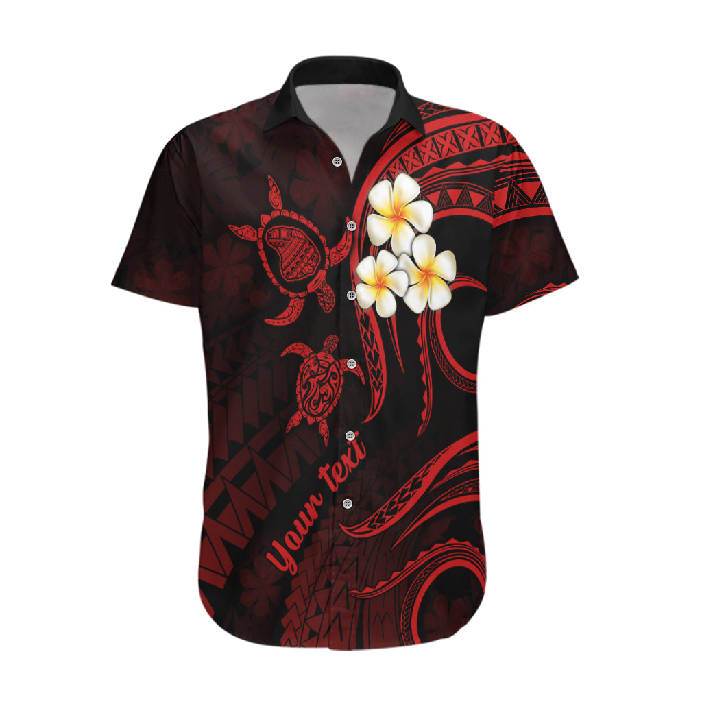 Personalised Lanai Hawaii Hawaiian Shirt Polynesian Tattoo and Pacific Plumeria Red Vibe LT9 Red - Polynesian Pride