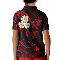 Personalised Lanai Hawaii Kid Polo Shirt Polynesian Tattoo and Pacific Plumeria Red Vibe LT9 - Polynesian Pride
