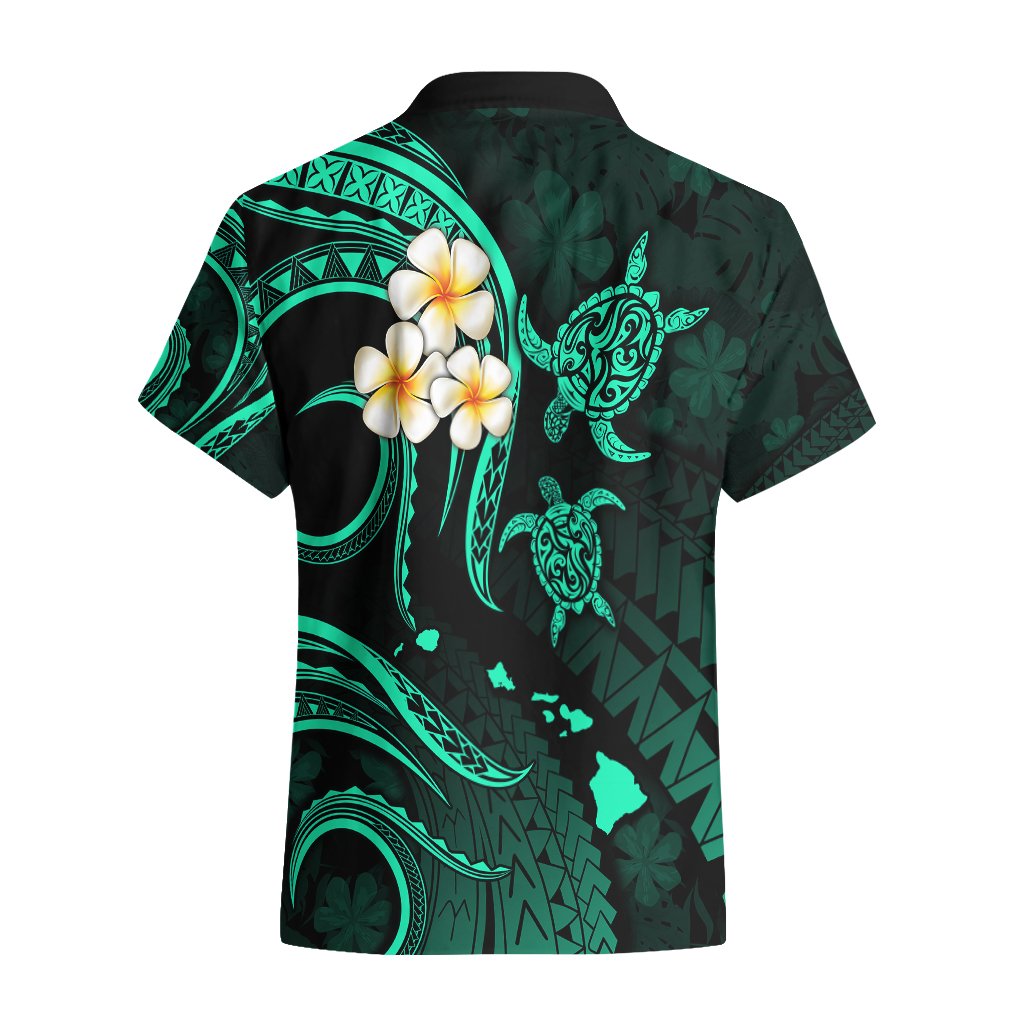 Personalised Lanai Hawaii Hawaiian Shirt Polynesian Tattoo and Pacific Plumeria Turquoise Vibe LT9 - Polynesian Pride