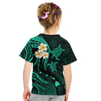 Personalised Lanai Hawaii Kid T Shirt Polynesian Tattoo and Pacific Plumeria Turquoise Vibe LT9 - Polynesian Pride
