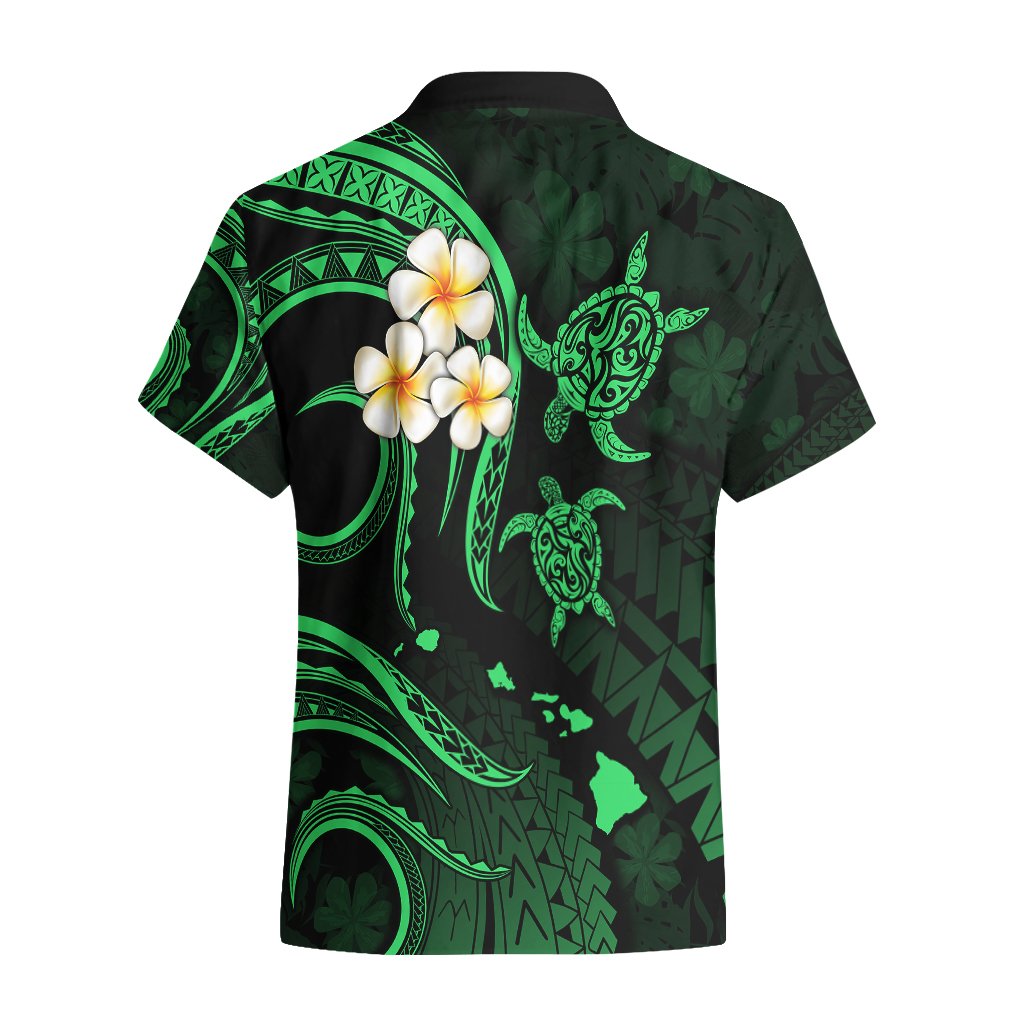 Personalised Kauai Hawaii Hawaiian Shirt Polynesian Tattoo and Pacific Plumeria Green Vibe LT9 - Polynesian Pride