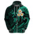 Custom Kauai Hawaii Hoodie Polynesian Tattoo and Pacific Plumeria Turquoise Vibe LT9 - Polynesian Pride