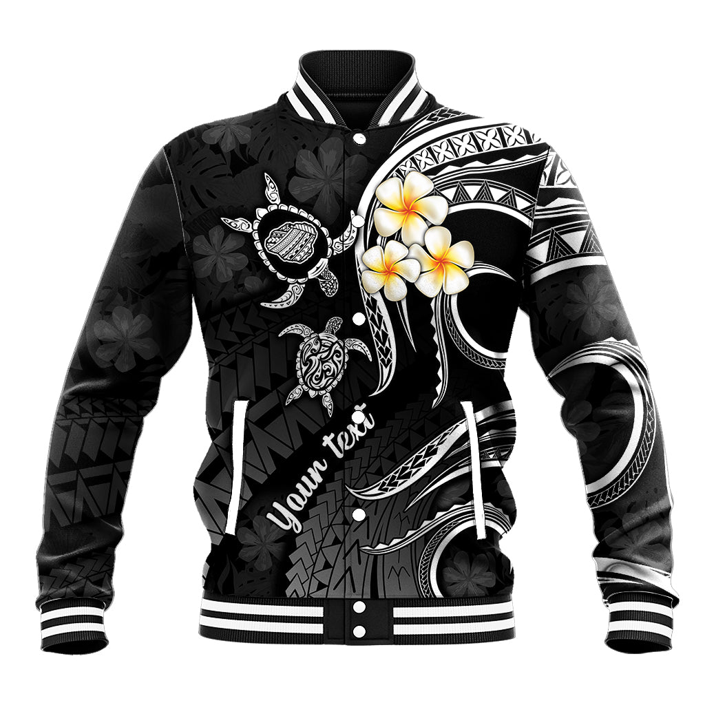 Personalised Kauai Hawaii Baseball Jacket Polynesian Tattoo and Pacific Plumeria White Vibe LT9 Unisex White - Polynesian Pride
