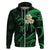 Custom Kahoolawe Hawaii Hoodie Polynesian Tattoo and Pacific Plumeria Green Vibe LT9 Zip Hoodie Green - Polynesian Pride