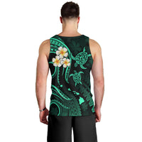 Personalised Kahoolawe Hawaii Men Tank Top Polynesian Tattoo and Pacific Plumeria Turquoise Vibe LT9 - Polynesian Pride