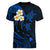 Hawaii Women V Neck T Shirt Maui Islands Pacific Plumeria Blue Vibe LT9 - Polynesian Pride