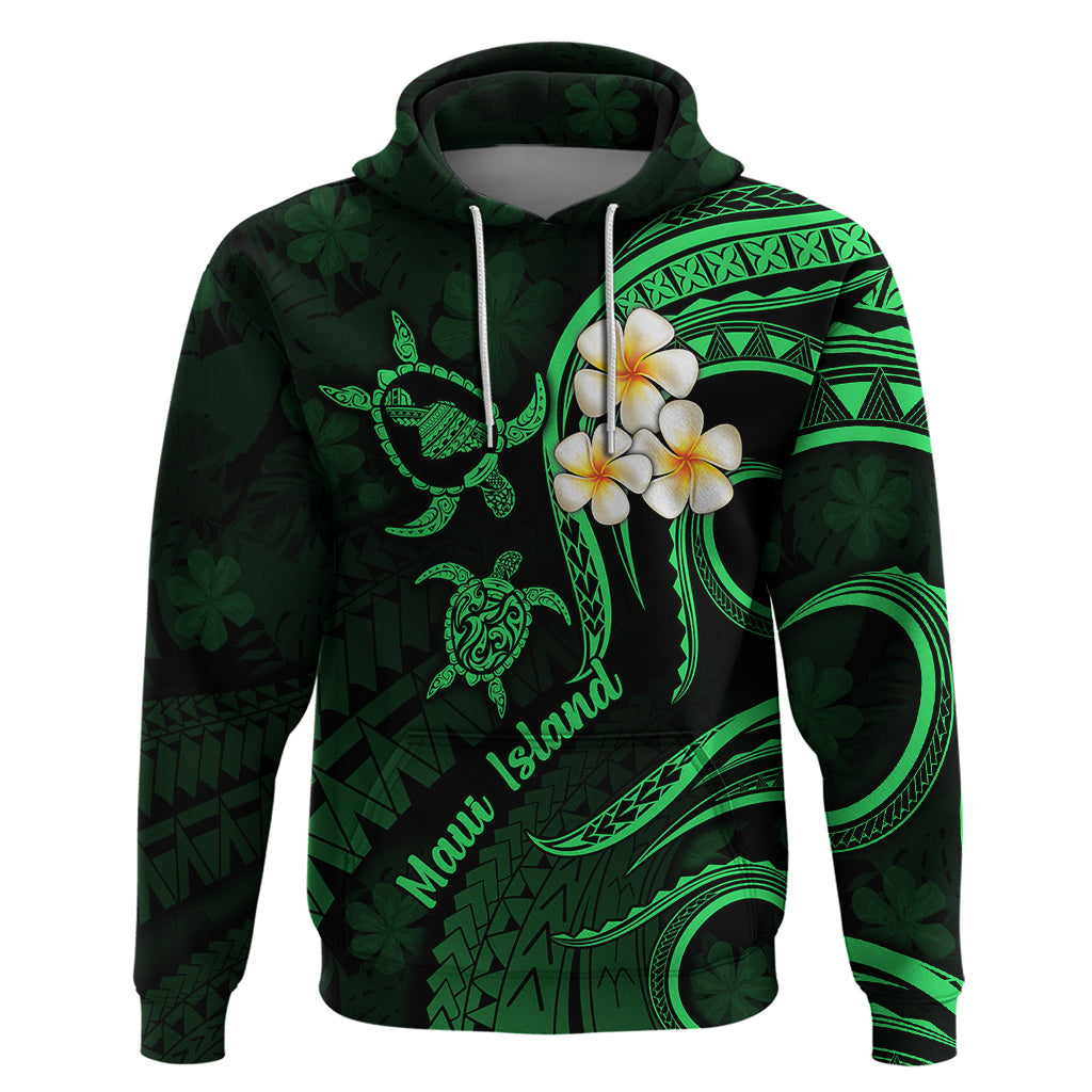 Hawaii Hoodie Maui Islands Pacific Plumeria Green Vibe LT9 Pullover Hoodie Green - Polynesian Pride