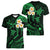 Hawaii Women V Neck T Shirt Maui Islands Pacific Plumeria Green Vibe LT9 - Polynesian Pride