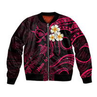 Hawaii Bomber Jacket Maui Islands Pacific Plumeria Pink Vibe LT9 Unisex Pink - Polynesian Pride