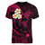 Hawaii Women V Neck T Shirt Maui Islands Pacific Plumeria Pink Vibe LT9 - Polynesian Pride